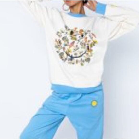 BSR x Smiley Fantastic Mushrooms Sweatshirt Sz L - Picture 6 of 6